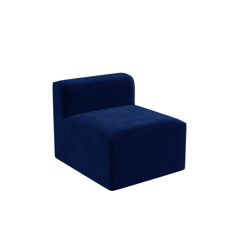 Navy Blue Velvet 3 Seater Modular Sofa - Hendrix - Image 4
