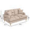 Beige Woven Fabric 2 Seater Sofa - Payton - Image 2