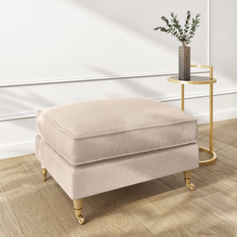 Beige Woven 3 Seater Sofa and Footstool Set - Payton - Image 3