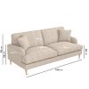 Beige Woven 3 Seater Sofa and Footstool Set - Payton - Image 4