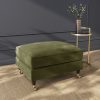 Olive Velvet 2 Seater Sofa and Footstool Set - Payton - Image 3