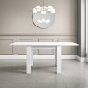 White High Gloss Flip Top Dining Set with 2 Grey Velvet Dining Chairs - Vivienne - Image 3