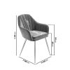 White Gloss Extending Dining Table with 2 Grey Velvet Dining Chairs & a Matching Dining Bench with Back - Vivienne - Image 3