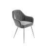 White Gloss Extending Dining Table with 2 Grey Velvet Dining Chairs & a Matching Dining Bench with Back - Vivienne - Image 6