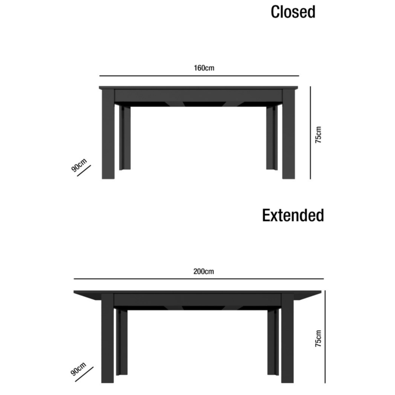 Extendable Dining Table in Black High Gloss & 6 Grey Velvet Tub Chairs - Vivienne - Image 5