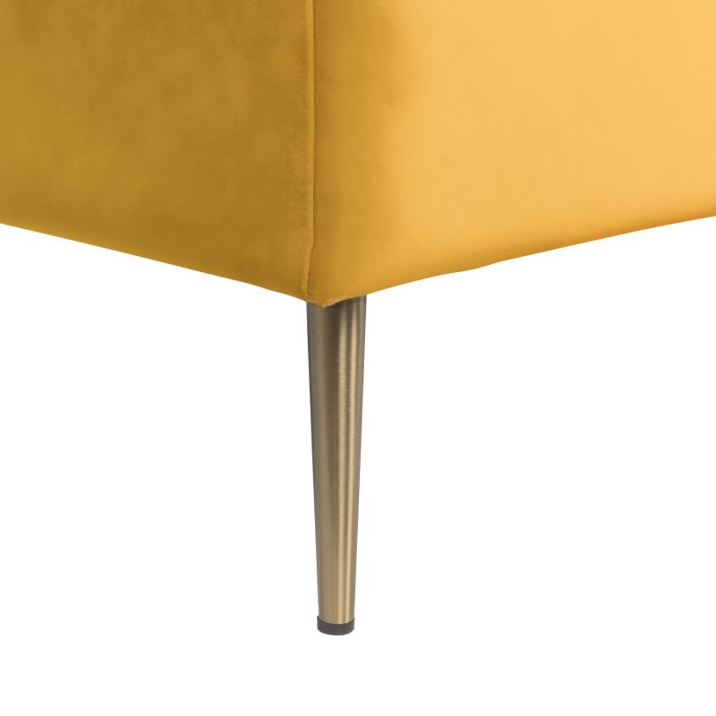 Mustard Velvet Loveseat Armchair with Button Detail - Celeste - Image 4
