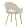 Set of 2 Beige Fabric Dining Chairs with Oak Legs - Colbie - Image 3