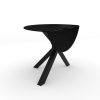 Black Round Wooden Foldable Dining Table - Seats 4 - Carson - Image 5