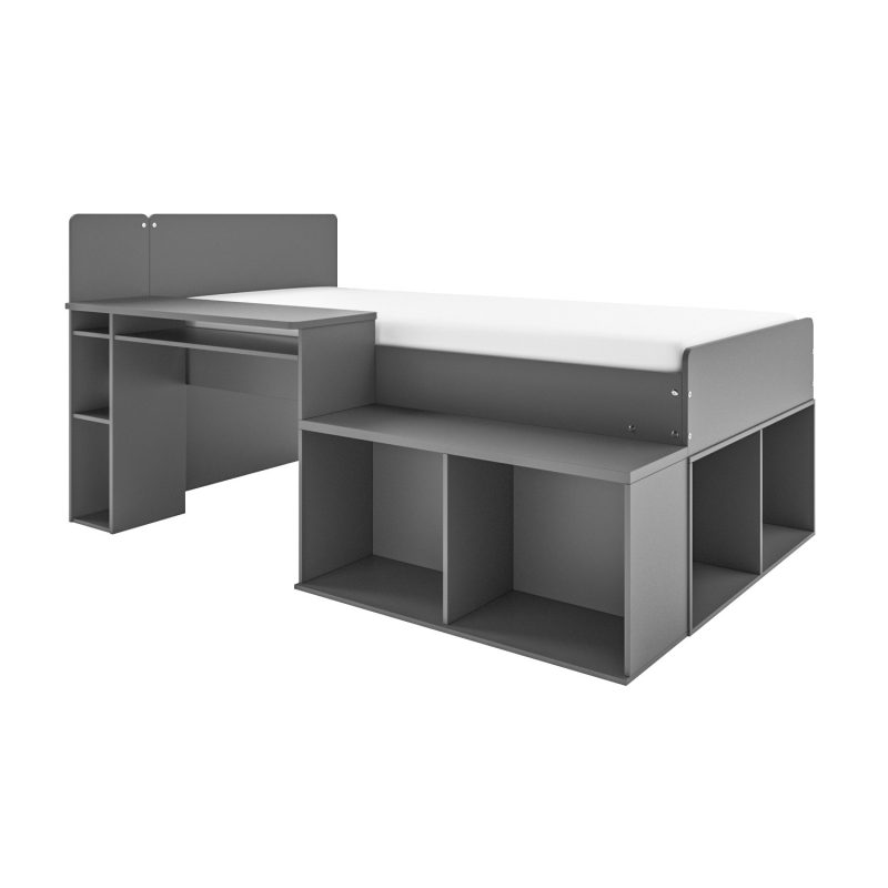 Grey Cabin Bed with Desk and Storage - Ellison - Image 2