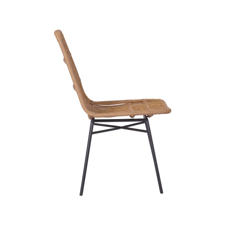 Set of 2 Brown Rattan Dining Chairs - Fion - Image 6