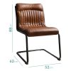 Genuine Leather Upholstered Dining Chair in Antique Tan - Caspian House - Image 3