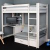 High Sleeper Loft Bed with Desk and Futon in White - Thuka - Kids Avenue - Image 2