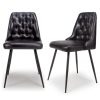 Set of 2 Leather Black Dining Chair with Quilted back- Jaxson - Image 2