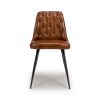 Set Of 2 Leather Tan Dining Chair with Quilted back- Jaxson - Image 2