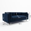 Navy Blue Velvet 3 Seater Sofa in a Box - Frankie - Image 2