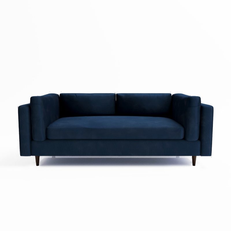 Navy Blue Velvet 3 Seater Sofa in a Box - Frankie - Image 3