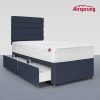 Airsprung Single 2 Drawer Divan Bed with Hybrid Mattress - Midnight Blue - Image 2