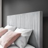 Grey Velvet Mid Century King Size Bed Frame with Legs - Jasmine - Image 4