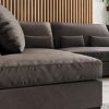 4 Seater U Shaped Corner Sofa With Footstool in Mink Velvet - Madison - Image 2