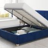 Navy Blue Velvet Double Ottoman Bed - Farringdon - Aspire - Image 3