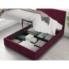 Berry Red Velvet Double Ottoman Bed - Piccadilly - Aspire - Image 4