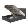 Dark Grey Velvet Double Ottoman Bed - Angel - Aspire - Image 6