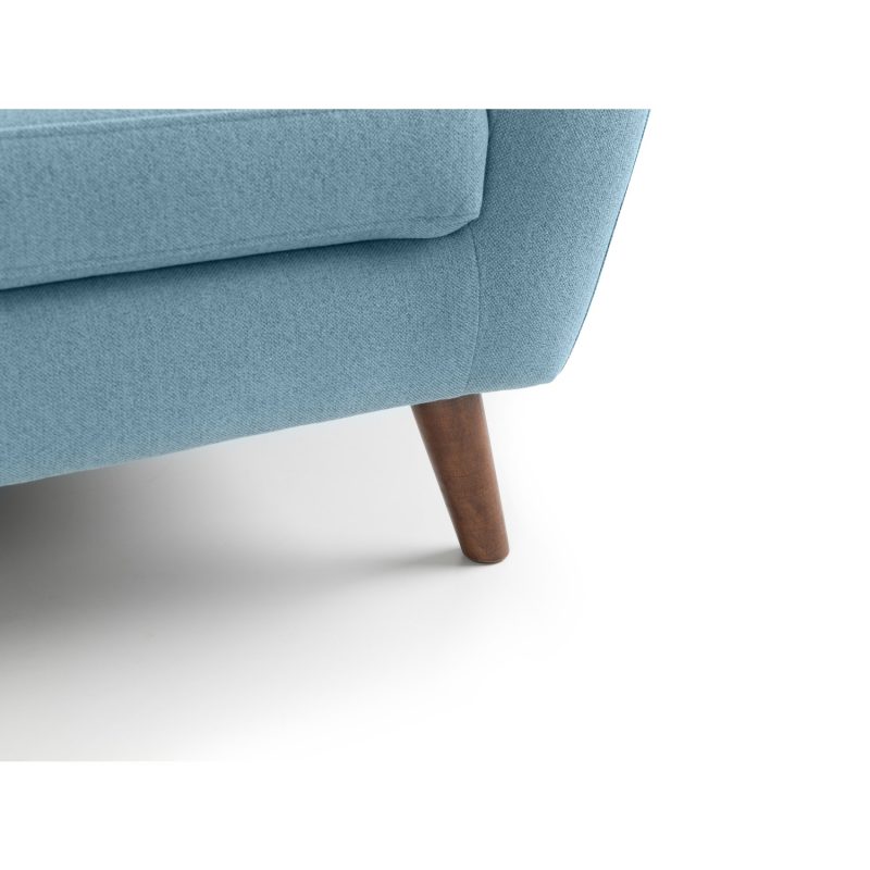 Blue Fabric Armchair with Wooden Legs - Monza - Julian Bowen - Image 3