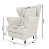 Beige Boucle Wingback Armchair - Martha - Image 2