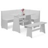 Light Grey Wooden Corner Dining Set with a Bench - Seats 5 - Newport - Image 6
