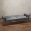 3 Seater Click-Clack Sofa Bed in Grey Velvet - Nico - Image 2
