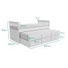 Single White Wooden Guest Bed with Storage and Trundle - Oxford - Image 4