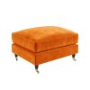 Large Orange Velvet Buttoned Storage Footstool - Payton - Image 2