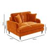 Orange Velvet Loveseat - Payton - Image 2