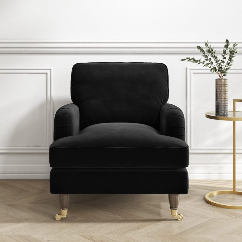 Black Velvet Armchair - Payton