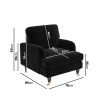 Black Velvet Armchair - Payton - Image 4