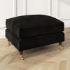 Black Velvet Footstool - Payton