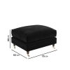 Black Velvet Footstool - Payton - Image 2