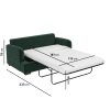 2 Seater Pull Out Sofa Bed in Dark Green Velvet - Payton - Image 3