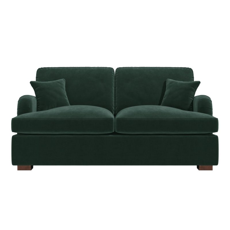2 Seater Pull Out Sofa Bed in Dark Green Velvet - Payton - Image 5