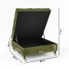 Olive Green Velvet Buttoned Ottoman Storage Footstool - Payton - Image 2