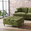 Olive Green Velvet Buttoned Ottoman Storage Footstool - Payton - Image 5