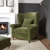 Olive Green Velvet Wingback Armchair - Rupert - Image 4