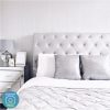 Grey Velvet King Size Ottoman Bed with Roll Top Headboard - Safina - Image 5