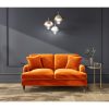 Orange Velvet 2 Seater Sofa - Payton - Image 4