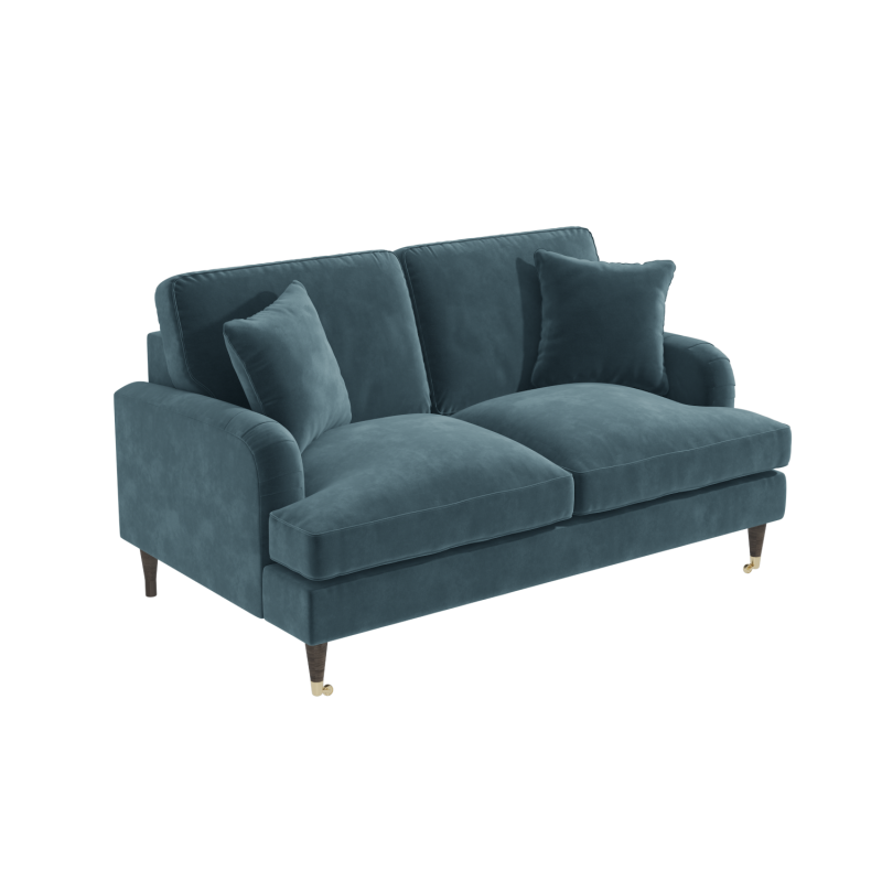 Petrol Blue Velvet 2 Seater Sofa - Payton - Image 3