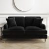 Black Velvet 2 Seater Sofa - Payton