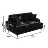 Black Velvet 2 Seater Sofa - Payton - Image 2