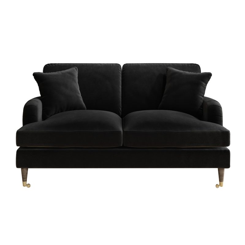 Black Velvet 3 Seater & 2 Seater Sofa Set - Payton - Image 4
