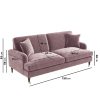 Blush Pink Velvet 3 Seater Sofa - Payton - Image 2