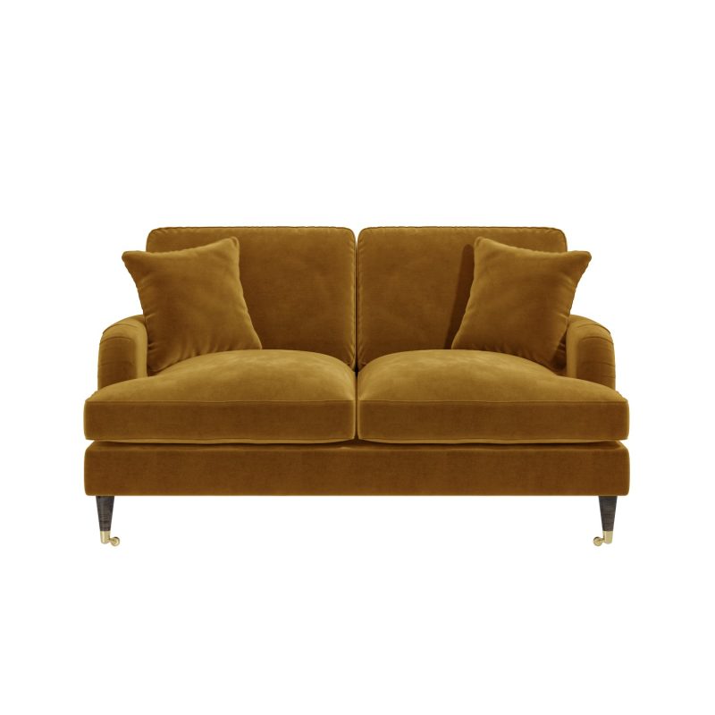Mustard Velvet 2 Seater Sofa - Payton - Image 3